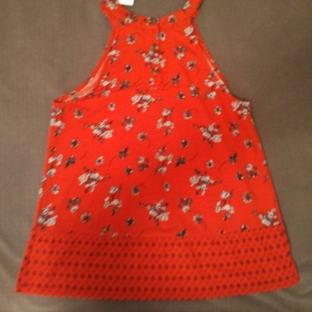 Wallflower, Mixed Floral Print Tank Top, Red, Medium - NWT
